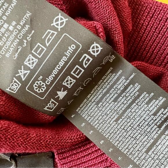 NWT G-STAR Suzaki Knit Crew Neck Pullover Sweater Chunky Red Top Sweatshirt M - Picture 13 of 14